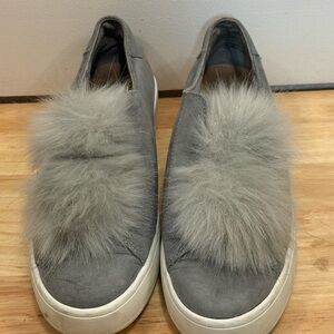 Steve Madden Gray Fur-Accent Women's Sneakers
